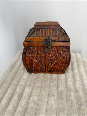 Vintage rattan and bamboo box